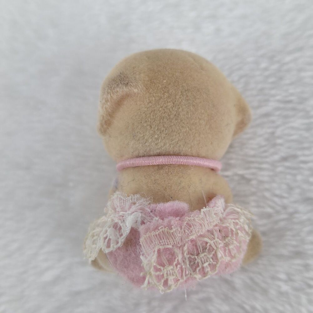 Vintage Calico Critters Rabbit & Puppy Baby Figures Flocked Miniature Lot of 2 - Picture 10 of 13
